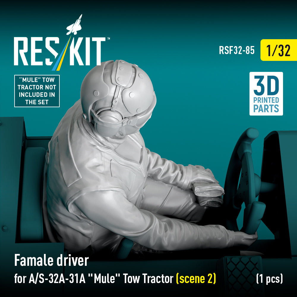 Female driver for A/S-32A-31A Mule Tow Tractor (scene 2) (1 pcs) (3D Printed) Scale 1:32 ResKit RSF32-0085