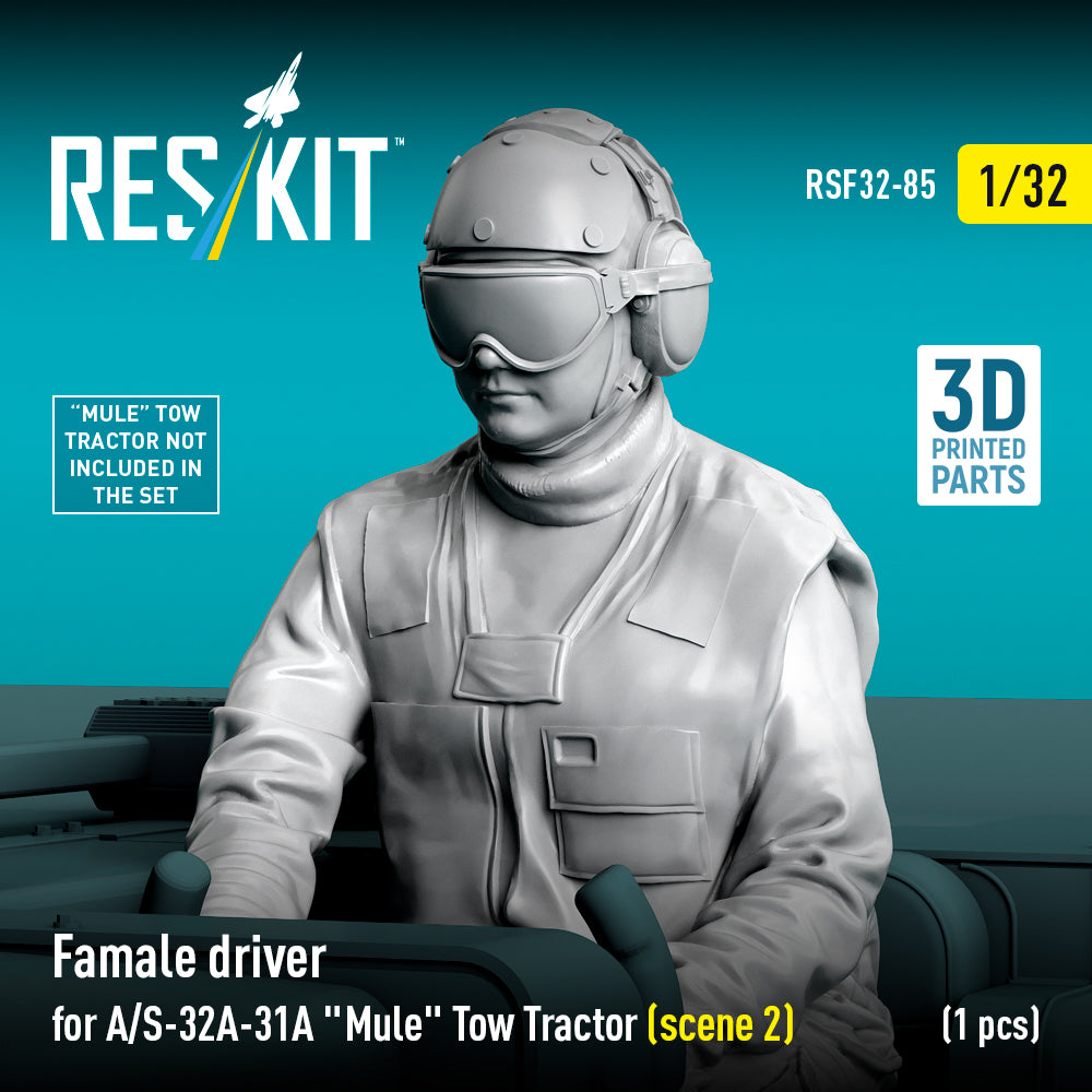 Female driver for A/S-32A-31A Mule Tow Tractor (scene 2) (1 pcs) (3D Printed) Scale 1:32 ResKit RSF32-0085