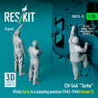 Sikorsky CH-54A Tarhe Pilots Early in a Standing Position (1962-1968) (scene 1) (3 pcs) (3D Printed) Scale 1:35 ResKit RSF35-0012 for Figurines for Helicopters Model Kit
