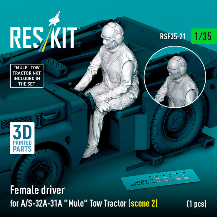 Female driver for A/S-32A-31A Mule Tow Tractor (scene 2) (1 pcs) (3D Printed) Scale 1:35 ResKit RSF35-0021