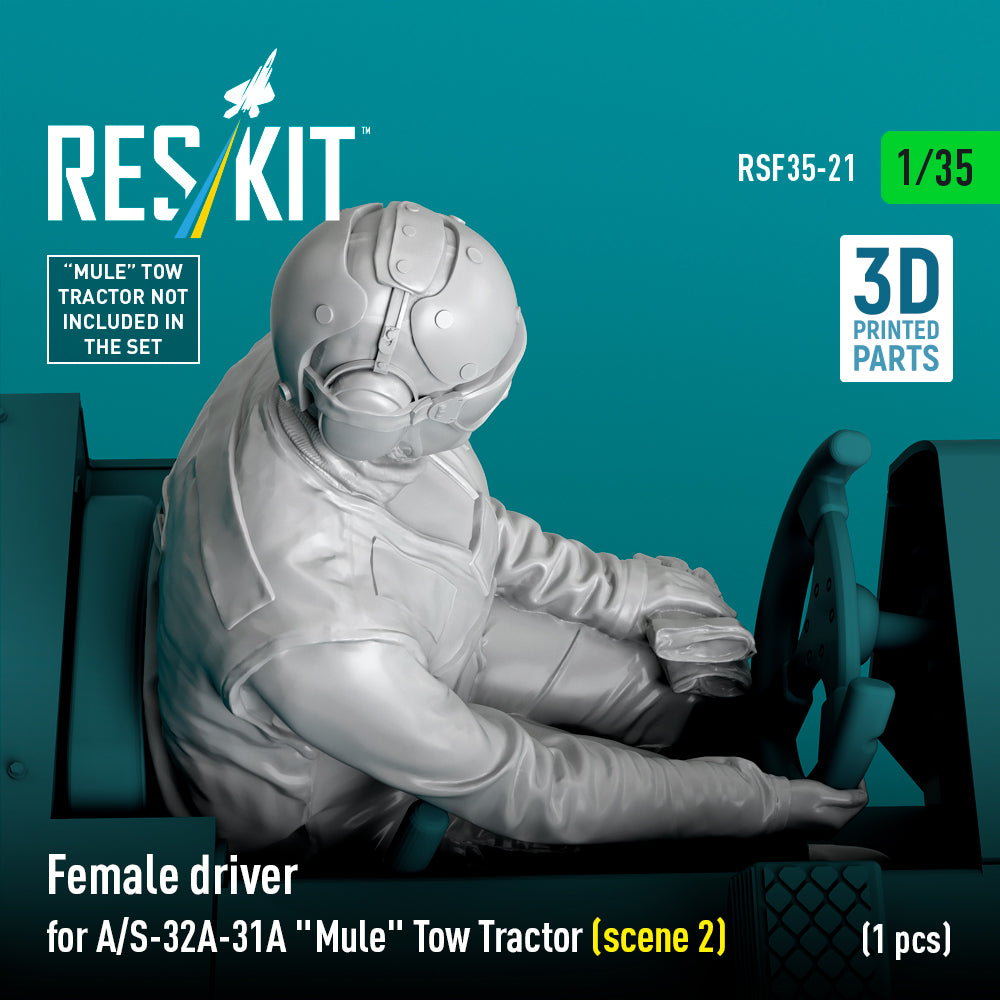 Female driver for A/S-32A-31A Mule Tow Tractor (scene 2) (1 pcs) (3D Printed) Scale 1:35 ResKit RSF35-0021