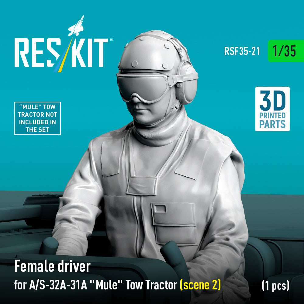 Female driver for A/S-32A-31A Mule Tow Tractor (scene 2) (1 pcs) (3D Printed) Scale 1:35 ResKit RSF35-0021