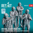 Brown jersey (modern) (Wing Captains, Wing Line Leading Petty Officers) (4 pcs) (3D Printed) Scale 1:48 ResKit RSF48-0030 for Figurines for Aircraft / Helicopters Model Kit