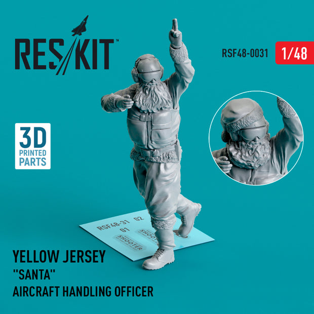 Yellow jersey Santa Aircraft Handling Officer (1 pcs) (3D Printed) Scale 1:48 ResKit RSF48-0031 for Figurines for Aircraft Model Kit