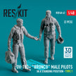 OV-10D+ Bronco male pilots (in a standing position - type 1) (2 pcs) (3D Printed) Scale 1:48 ResKit RSF48-0042 for Figurines for Aircraft Model Kit
