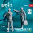 OV-10D+ Bronco male pilots (in a standing position - type 2) (2 pcs) (3D Printed) Scale 1:48 ResKit RSF48-0043 for Figurines for Aircraft Model Kit