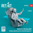 Rafale (C, M) male pilot sitting in Ejection Seat for Revell/Academy kit (1 pcs) (3D Printed) Scale 1:48 ResKit RSF48-0058 for Figurines for Aircraft Model Kit