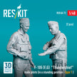 Republic F-105 (F, G) Thunderchief male pilots (in a standing position - type 1) (2 pcs) (3D Printed) Scale 1:48 ResKit RSF48-0072 for Figurines for Aircraft Model Kit