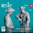 Republic F-105 (F, G) Thunderchief male pilots (in a standing position - type 1) (2 pcs) (3D Printed) Scale 1:48 ResKit RSF48-0072 for Figurines for Aircraft Model Kit