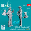 Republic F-105 (F, G) Thunderchief male pilots (in a standing position - type 2) (2 pcs) (3D Printed) Scale 1:48 ResKit RSF48-0073 for Figurines for Aircraft Model Kit
