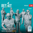 One busy day carrier crew on deck (scene 1) (6 pcs) (3D Printed) Scale 1:48 ResKit RSF48-0087 for Figurines for Aircraft / Helicopters Model Kit