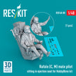 Dassault Rafale (C, M) Male Pilot Sitting in Ejection Seat for HobbyBoss kit (1 pcs) (3D Printed) Scale 1:48 ResKit RSF48-0088 for Aircraft Model Kit