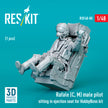 Dassault Rafale (C, M) Male Pilot Sitting in Ejection Seat for HobbyBoss kit (1 pcs) (3D Printed) Scale 1:48 ResKit RSF48-0088 for Aircraft Model Kit