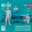 Driver & Airmen (modern) (3 pcs) (MHU-83 D/E Lift Truck LOWER Loading Position for RSK48-0008) (3D Printed) Scale 1:48 ResKit RSF48-0091 for Figurines for Aircraft Model Kit
