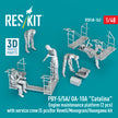 PBY-5/5A/ OA-10A Catalina Engine maintenance platform (2 pcs) with service crew (5 pcs) for Revell/Monogram/Hasegawa kit (3D Printed) Scale 1:48 ResKit RSF48-0162
