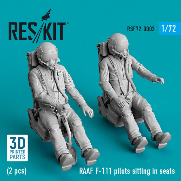 RAAF F-111 pilots sitting in seats (2 pcs) (3D Printed) Scale 1:72 ResKit RSF72-0002 for Figurines for Aircraft Model Kit
