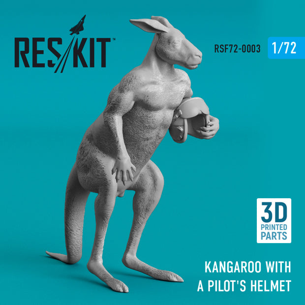 Kangaroo with a pilot's helmet (3D Printed) Scale 1:72 ResKit RSF72-0003 for Figurines for Aircraft Model Kit