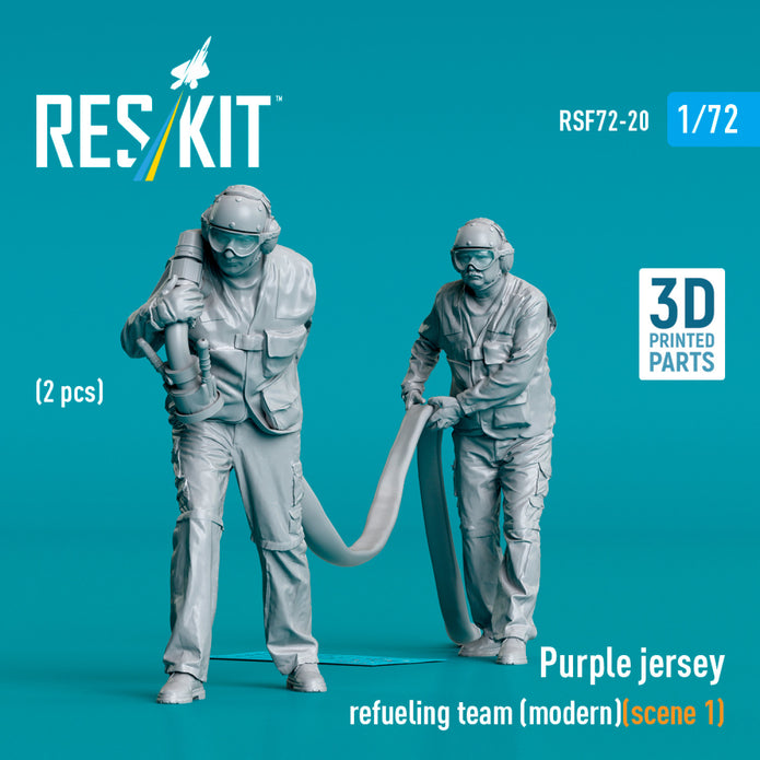 Purple jersey refueling team (modern) (scene 1) (2 pcs) (3D Printed) Scale 1:72 ResKit RSF72-0020 for Figurines for Aircraft / Helicopters Model Kit
