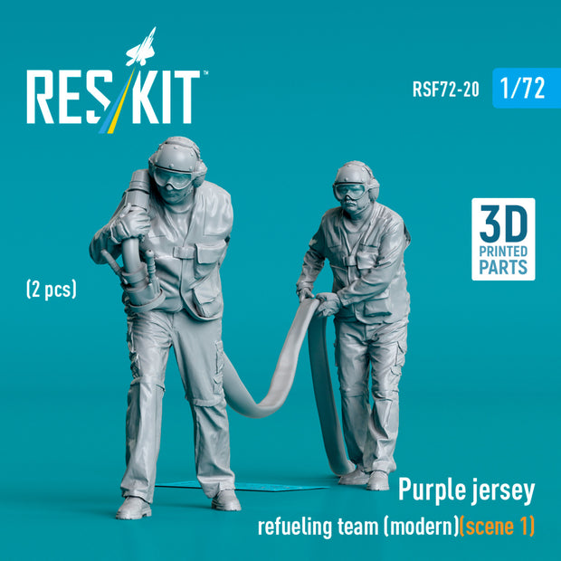 Purple jersey refueling team (modern) (scene 1) (2 pcs) (3D Printed) Scale 1:72 ResKit RSF72-0020 for Figurines for Aircraft / Helicopters Model Kit