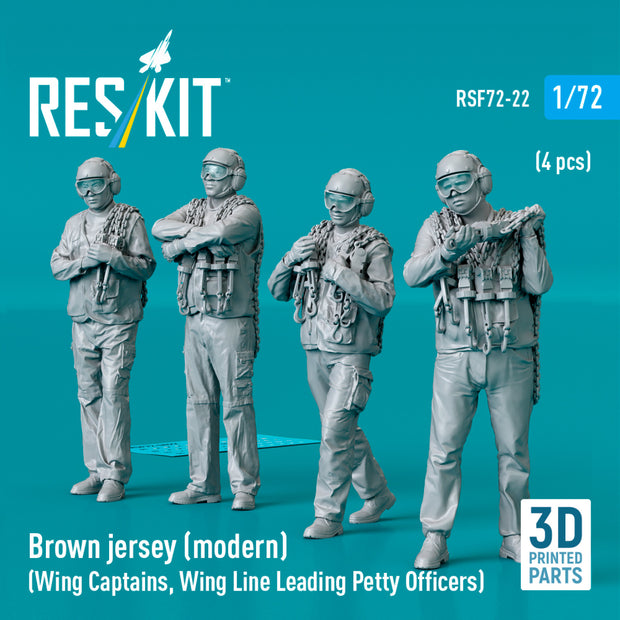 Brown jersey (modern) (Wing Captains, Wing Line Leading Petty Officers) (4 pcs) (3D Printed) Scale 1:72 ResKit RSF72-0022 for Figurines for Aircraft / Helicopters Model Kit
