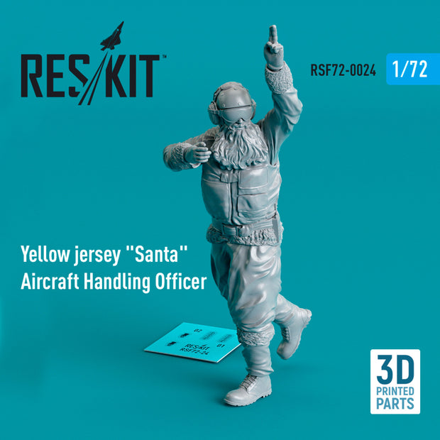 Yellow jersey Santa Aircraft Handling Officer (1 pcs) (3D Printed) Scale 1:72 ResKit RSF72-0024 for Figurines for Aircraft / Helicopters Model Kit