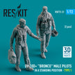 OV-10D+ Bronco male pilots (in a standing position - type 1) (2 pcs) (3D Printed) Scale 1:72 ResKit RSF72-0031 for Figurines for Aircraft Model Kit