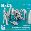 US Aircraft mechanics with SUU-23 20mm gun pod (open & close gun bay) on transport trolley (scene 1) (3 pcs) (3D Printed) Scale 1:72 ResKit RSF72-0049 for Figurines for Aircraft Model Kit