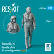 Rafale (C, M) female pilot (in a standing position - type 2) (1 pcs) (3D Printed) Scale 1:72 ResKit RSF72-0064 for Figurines for Aircraft Model Kit