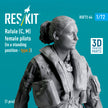 Rafale (C, M) female pilot (in a standing position - type 2) (1 pcs) (3D Printed) Scale 1:72 ResKit RSF72-0064 for Figurines for Aircraft Model Kit