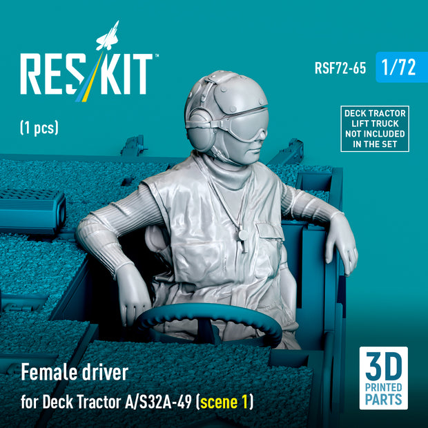Female driver for Deck Tractor A/S32A-49 (scene 1) (1 pcs) (3D Printed) Scale 1:72 ResKit RSF72-0065 for Figurines for Aircraft Model Kit