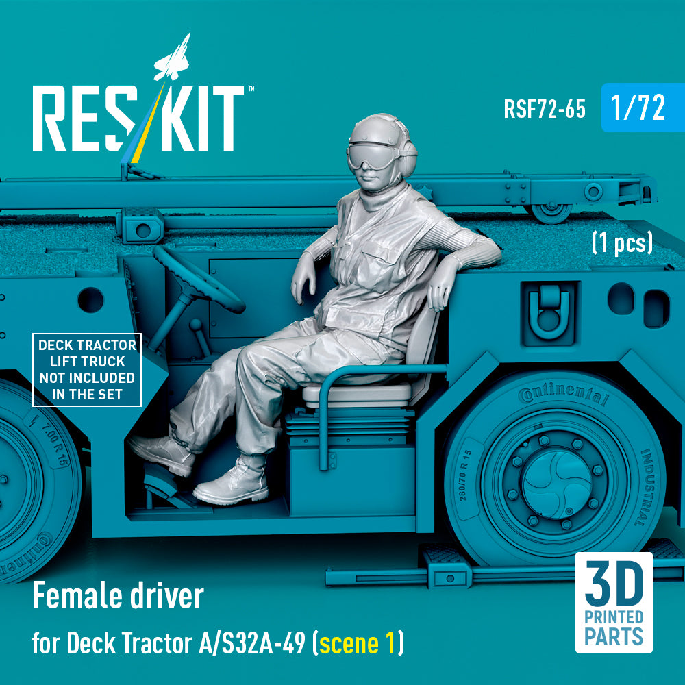 Female driver for Deck Tractor A/S32A-49 (scene 1) (1 pcs) (3D Printed) Scale 1:72 ResKit RSF72-0065 for Figurines for Aircraft Model Kit