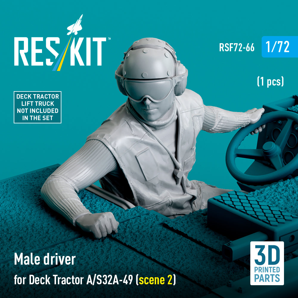 Male driver for Deck Tractor A/S32A-49 (scene 2) (1 pcs) (3D Printed) Scale 1:72 ResKit RSF72-0066 for Figurines for Aircraft Model Kit