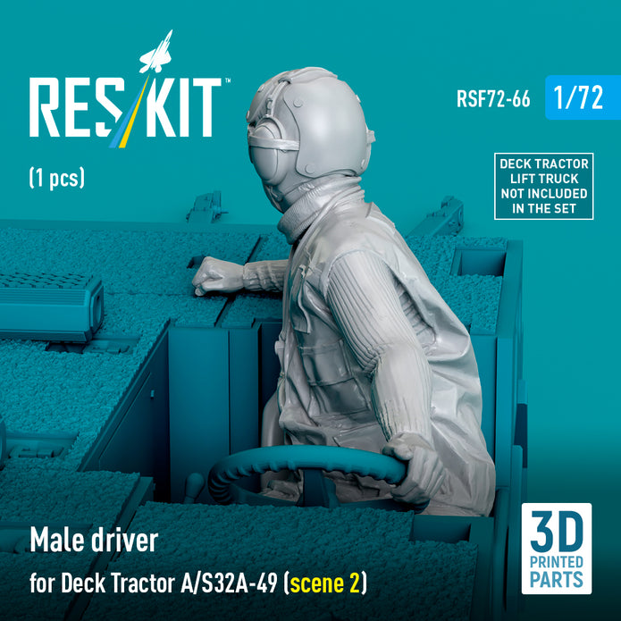 Male driver for Deck Tractor A/S32A-49 (scene 2) (1 pcs) (3D Printed) Scale 1:72 ResKit RSF72-0066 for Figurines for Aircraft Model Kit
