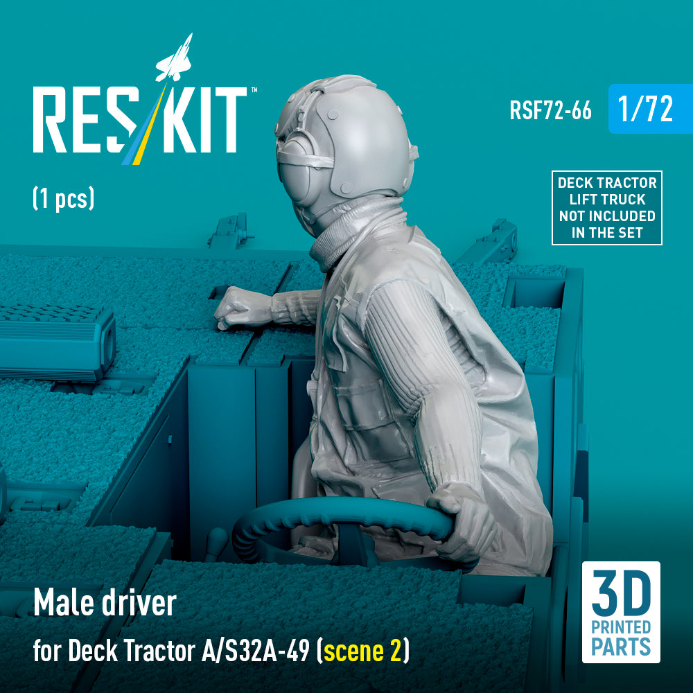 Male driver for Deck Tractor A/S32A-49 (scene 2) (1 pcs) (3D Printed) Scale 1:72 ResKit RSF72-0066 for Figurines for Aircraft Model Kit
