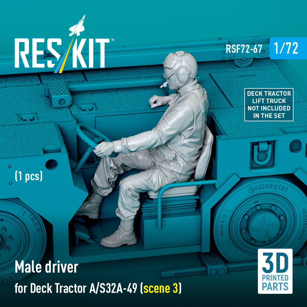Male driver for Deck Tractor A/S32A-49 (scene 3) (1 pcs) (3D Printed) Scale 1:72 ResKit RSF72-0067 for Figurines for Aircraft Model Kit