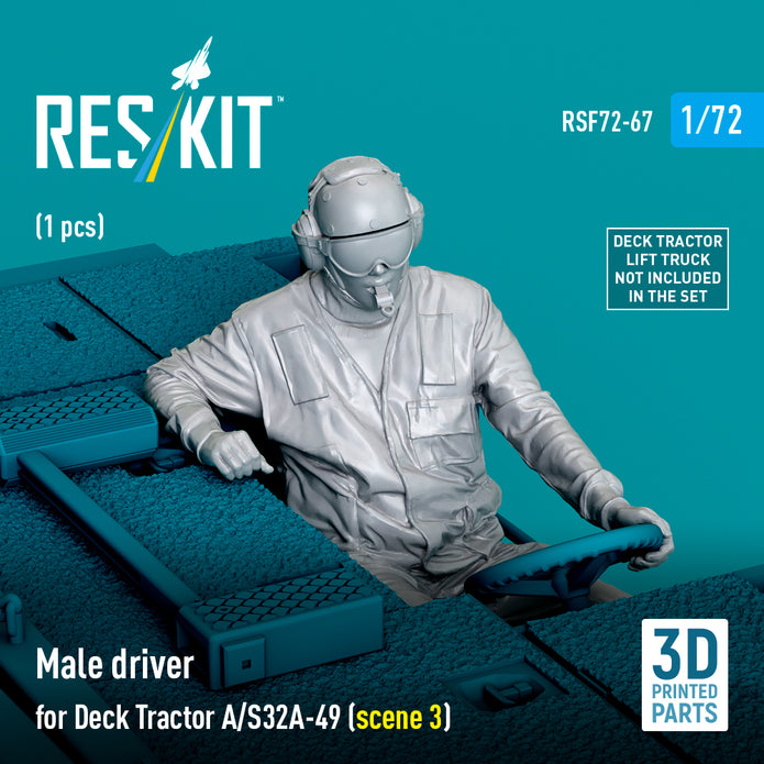 Male driver for Deck Tractor A/S32A-49 (scene 3) (1 pcs) (3D Printed) Scale 1:72 ResKit RSF72-0067 for Figurines for Aircraft Model Kit