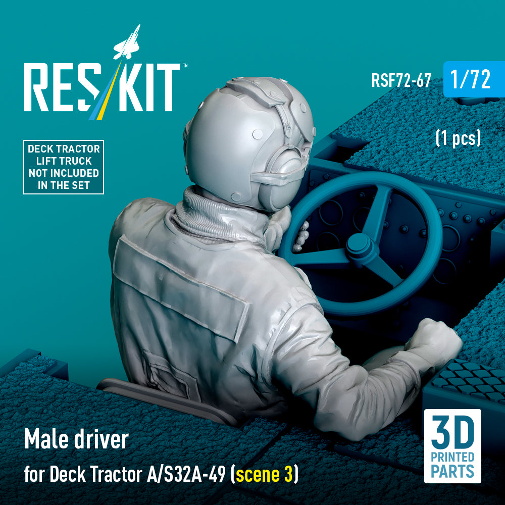 Male driver for Deck Tractor A/S32A-49 (scene 3) (1 pcs) (3D Printed) Scale 1:72 ResKit RSF72-0067 for Figurines for Aircraft Model Kit