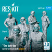 One busy day carrier crew on deck (scene 1) (6 pcs) (3D Printed) Scale 1:72 ResKit RSF72-0068 for Figurines for Aircraft Model Kit