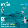 Driver & Airmen (modern) (3 pcs) (MHU-83 D/E Lift Truck LOWER Loading Position for RSK72-0008) (3D Printed) Scale 1:72 ResKit RSF72-0072 for Figurines for Aircraft Model Kit