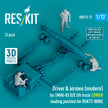 Driver & Airmen (modern) (3 pcs) (MHU-83 D/E Lift Truck LOWER Loading Position for RSK72-0008) (3D Printed) Scale 1:72 ResKit RSF72-0072 for Figurines for Aircraft Model Kit