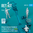 Driver & Airmen (modern) (3 pcs) (MHU-83 D/E Lift Truck UPPER Loading Position for RSK72-0009) (3D Printed) Scale 1:72 ResKit RSF72-0073 for Figurines for Aircraft Model Kit