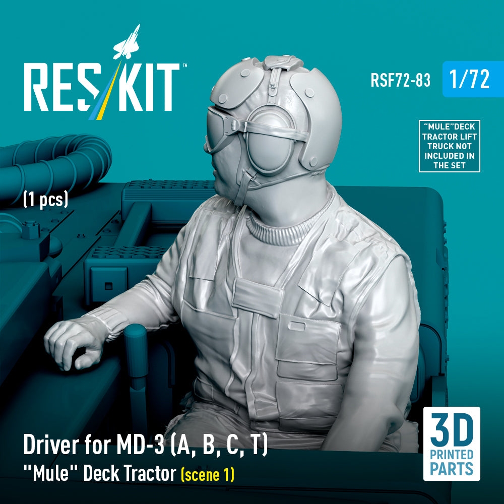 Driver for MD-3 (A, B, C, T) Mule Deck Tractor (scene 1) (1 pcs) (3D Printed) Scale 1:72 ResKit RSF72-0083