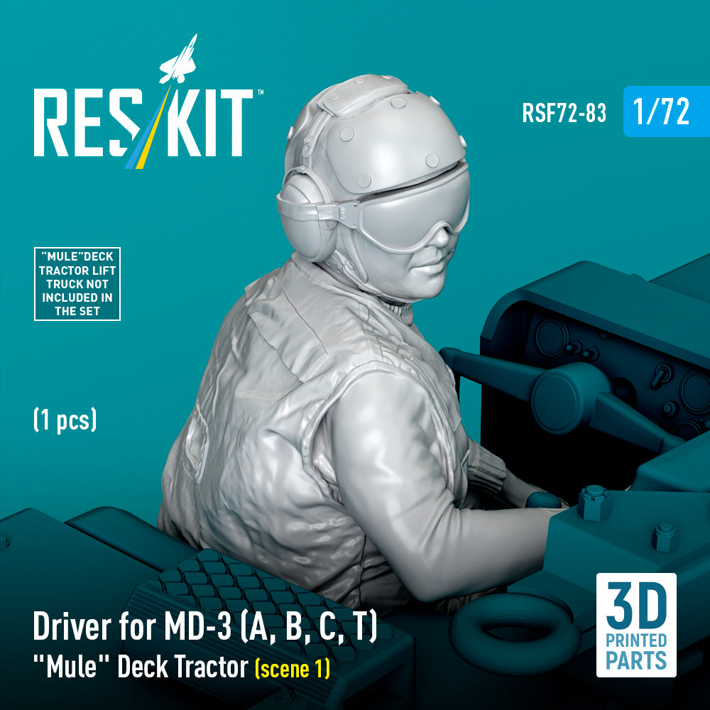 Driver for MD-3 (A, B, C, T) Mule Deck Tractor (scene 1) (1 pcs) (3D Printed) Scale 1:72 ResKit RSF72-0083