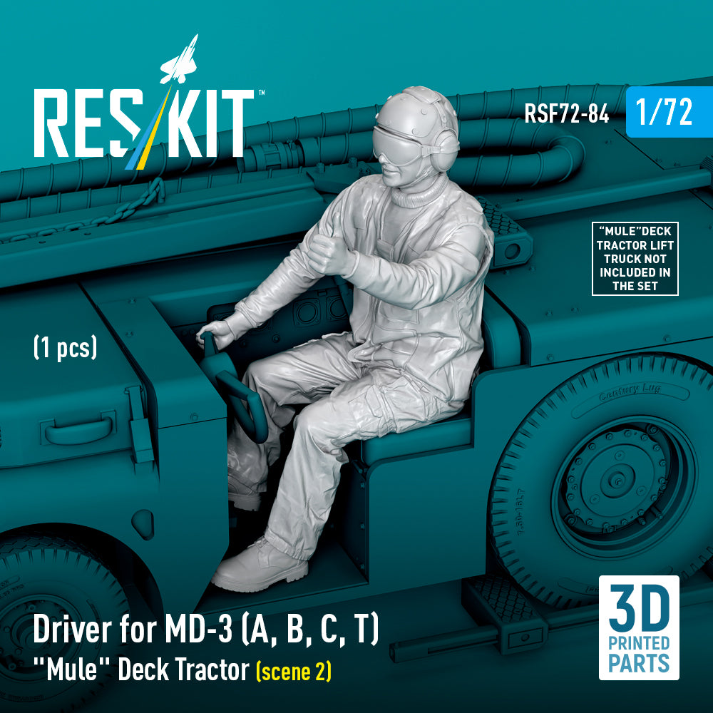 Driver for MD-3 (A, B, C, T) Mule Deck Tractor (scene 2) (1 pcs) (3D Printed) Scale 1:72 ResKit RSF72-0084