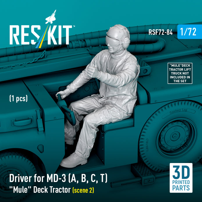 Driver for MD-3 (A, B, C, T) Mule Deck Tractor (scene 2) (1 pcs) (3D Printed) Scale 1:72 ResKit RSF72-0084