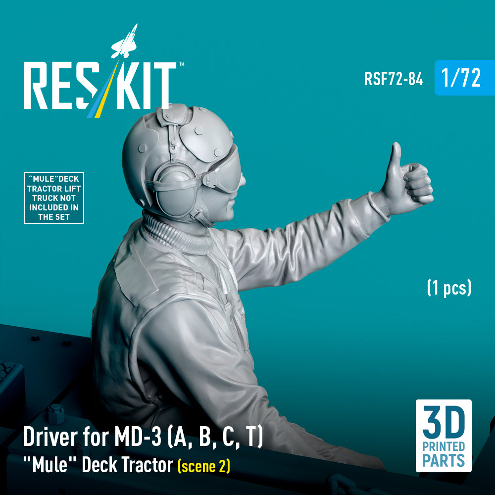 Driver for MD-3 (A, B, C, T) Mule Deck Tractor (scene 2) (1 pcs) (3D Printed) Scale 1:72 ResKit RSF72-0084