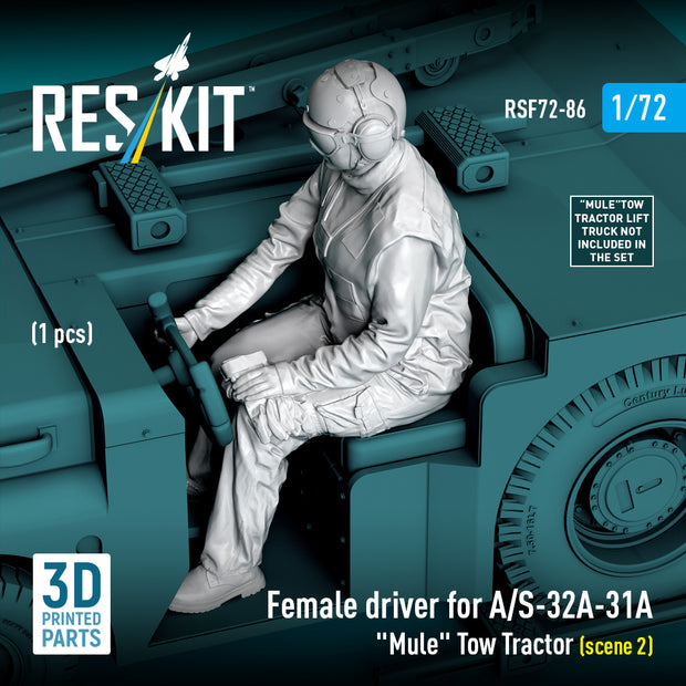 Female driver for A/S-32A-31A Mule Tow Tractor (scene 2) (1 pcs) (3D Printed) Scale 1:72 ResKit RSF72-0086