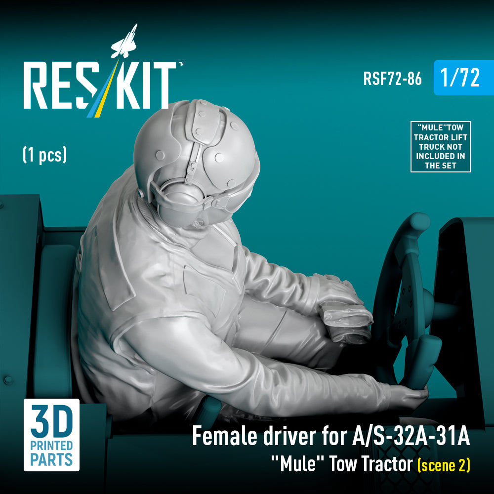 Female driver for A/S-32A-31A Mule Tow Tractor (scene 2) (1 pcs) (3D Printed) Scale 1:72 ResKit RSF72-0086