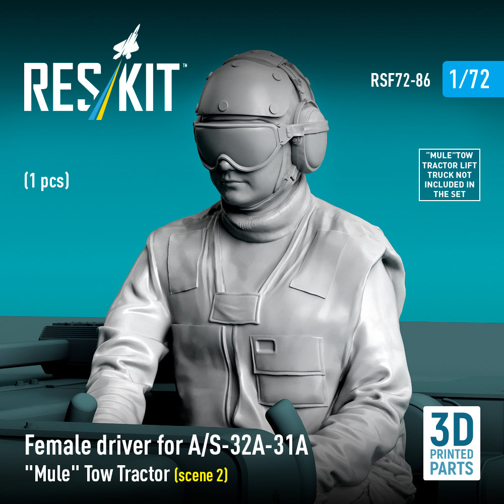 Female driver for A/S-32A-31A Mule Tow Tractor (scene 2) (1 pcs) (3D Printed) Scale 1:72 ResKit RSF72-0086