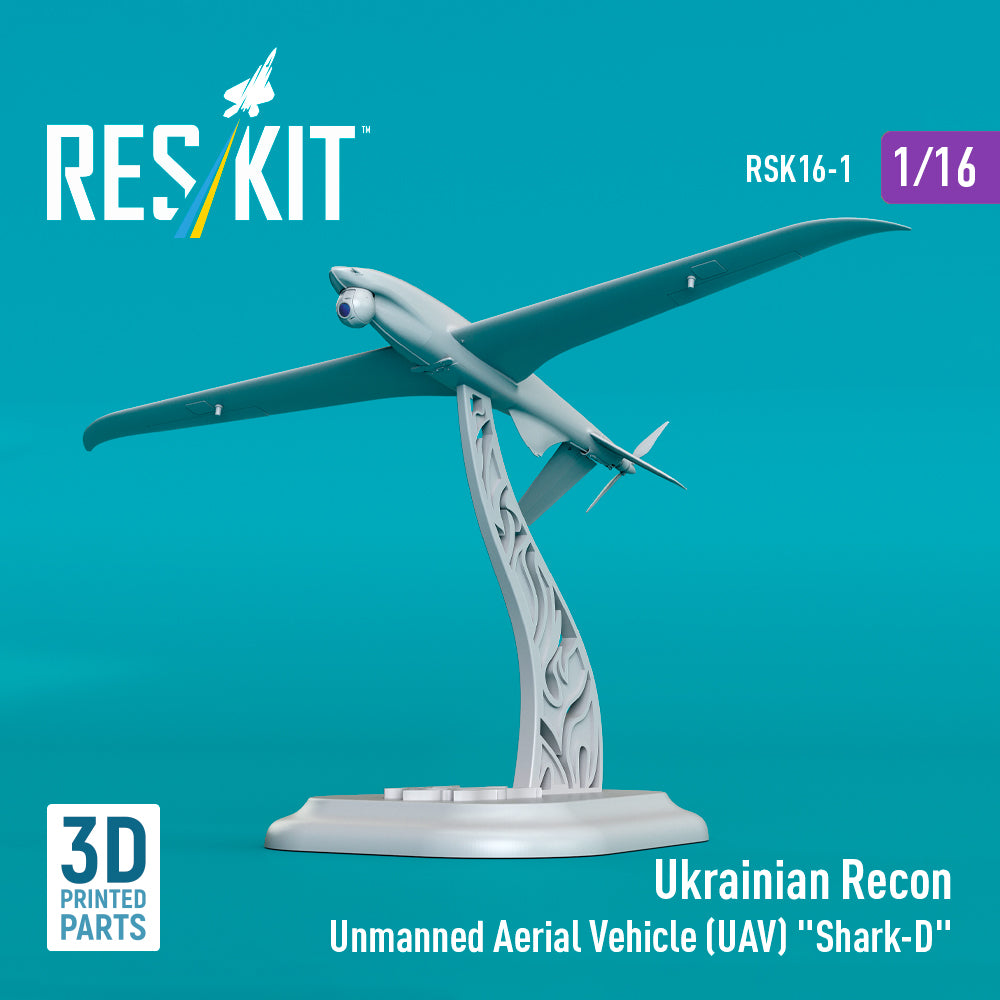 Ukrainian Recon Unmanned Aerial Vehicle (UAV) Shark-D (3D Printed) Scale 1:16 ResKit RSK16-0001 for Unmanned Aerial Vehicle (UAV) Model Kit